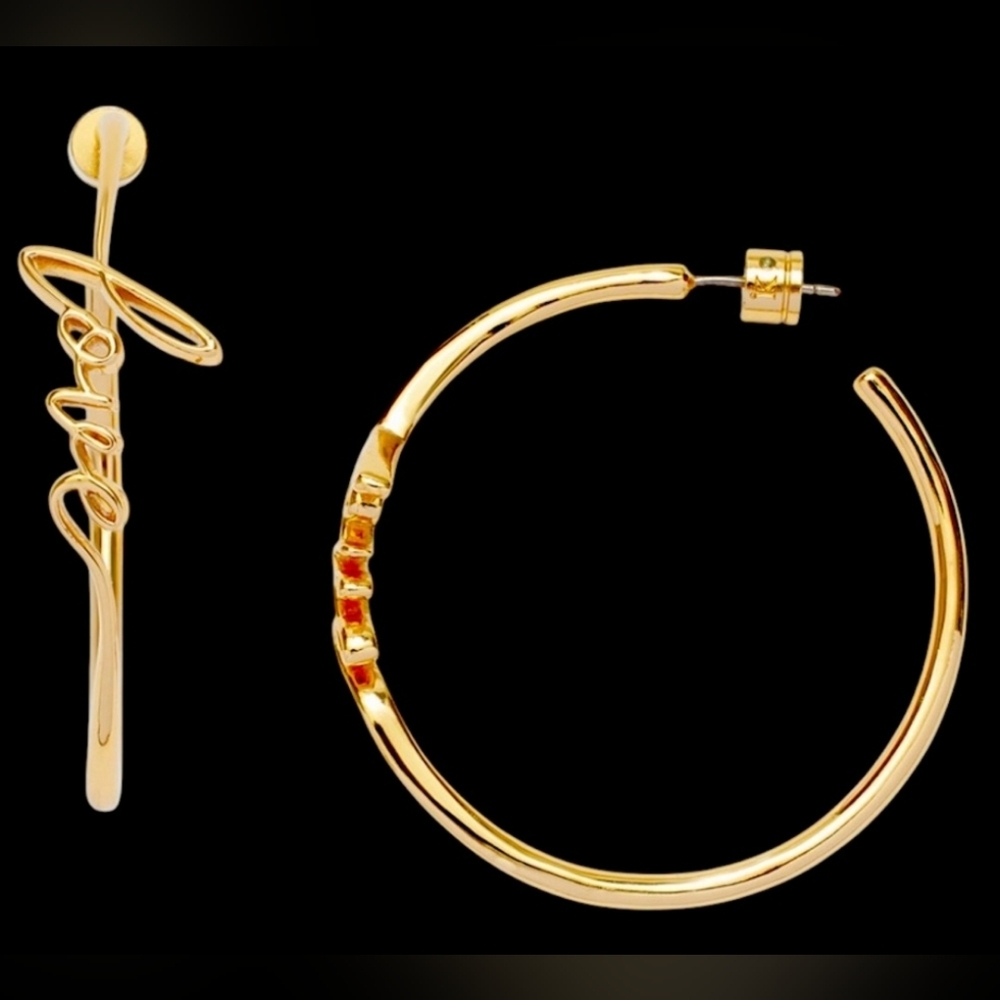 Kleinfeld Gold Hoop Love Earrings